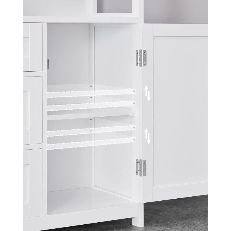 Vitt badrumsskåp med 3 lådor och öppen hylla – 60 × 30 × 80 cm